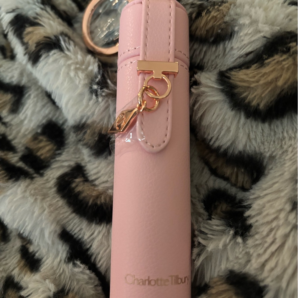 Charlotte Tilbury Blush Pink Lipgloss Holder with Gold Hardware